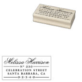 Eleganter Skriptname | VINTAGE RÜCKSENDEADRESSE Gummistempel (Stempel)