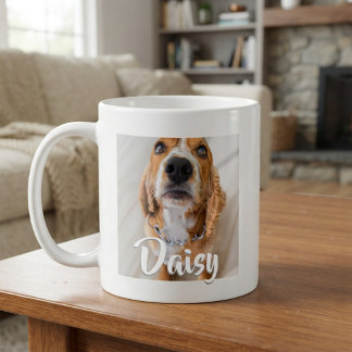 Eleganter Skriptname Welpe Hund Katze Haustier Fot Kaffeetasse