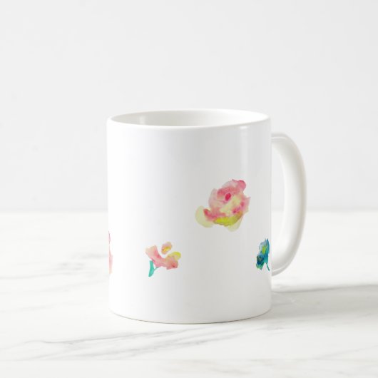 Eleganter Skripttyp, boho-Wasserfarbe-Blume Kaffeetasse (VorderseiteRechts)