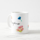 Eleganter Skripttyp, boho-Wasserfarbe-Blume Kaffeetasse (Vorderseite Links)