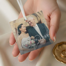 Eleganter Skriptvater des Bride-Fotos Keepake