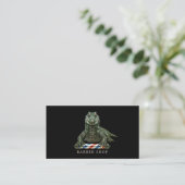 Eleganter Smaragd-Alligator-Friseur-QR-Code Visitenkarte (Stehend Vorderseite)