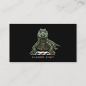 Eleganter Smaragd-Alligator-Friseur-QR-Code Visitenkarte (Vorderseite)