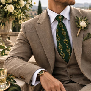Eleganter Smaragd-Gold-Hochzeitsring Lorbeer-Damas Krawatte