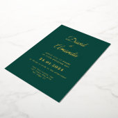 Eleganter Smaragd und Gold Wedding Foil Einladung (Gedreht)