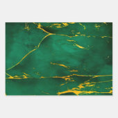 Eleganter Smaragdgrün- und Goldmarmor Geschenkpapier Set (Vorderseite 3)