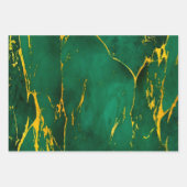 Eleganter Smaragdgrün- und Goldmarmor Geschenkpapier Set (Vorderseite 2)