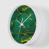 Eleganter Smaragdgrün- und Goldmarmor Uhr (Winkel)