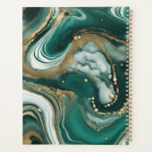 Eleganter Smaragdgrüner Marmor mit Gold Flecks Planer (Rückseite)