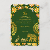 Eleganter smaragdgrüner & traditionelle Hinterduhr Begleitkarte (Rückseite)