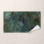 Eleganter smaragdgrüner und goldener Glitzer nach  Badhandtuch Set (Handtuch)