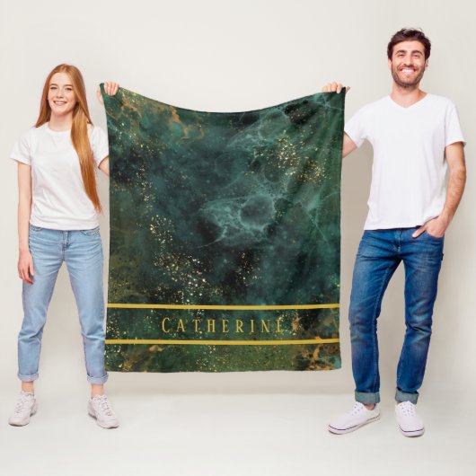 Eleganter smaragdgrüner und goldener Glitzer nach  Fleecedecke (Beispiel)