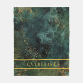 Eleganter smaragdgrüner und goldener Glitzer nach  Fleecedecke (Vorderseite)