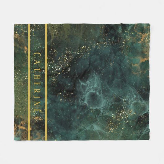 Eleganter smaragdgrüner und goldener Glitzer nach  Fleecedecke (Vorderseite (Horizontal))
