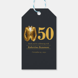 Eleganter Smoking für Männer Gold Schwarz 50. Gebu Geschenkanhänger