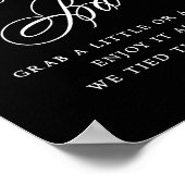 Eleganter Snack Bar Black Calligraphy | Chic Table Poster (Ecke)