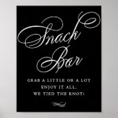 Eleganter Snack Bar Black Calligraphy | Chic Table Poster (Vorne)