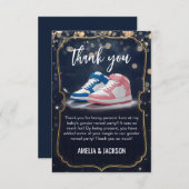 Eleganter Sneaker-Ball: Eine Genderoffenbarung Dankeskarte (Vorne/Hinten)