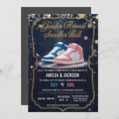 Eleganter Sneaker-Ball: Eine Genderoffenbarung Einladung (Vorne/Hinten)