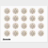 Eleganter Snowflake Holiday Round Sticker (Blatt)