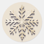 Eleganter Snowflake Holiday Round Sticker (Vorderseite)