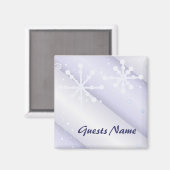 Eleganter Snowflake Place Holder Magnet (Vorderseite/Rückseite)