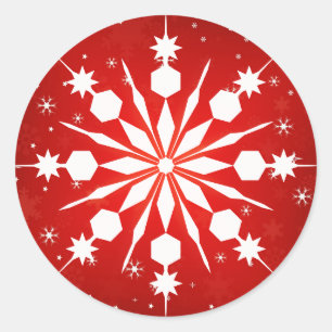Eleganter Snowflake Weihnachten Merry Winter Runder Aufkleber
