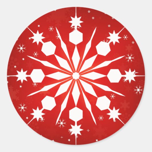 Eleganter Snowflake Weihnachten Merry Winter Runder Aufkleber (Vorderseite)