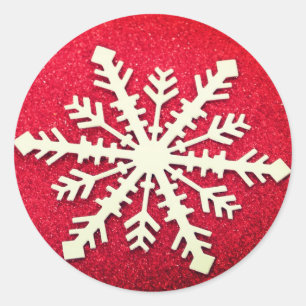 Eleganter Snowflake Weihnachten Merry Winter Runder Aufkleber