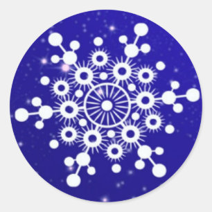 Eleganter Snowflake Weihnachten Merry Winter Runder Aufkleber