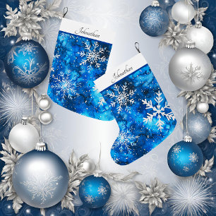 Eleganter Snowflake Weihnachten Strumpf Großer Weihnachtsstrumpf