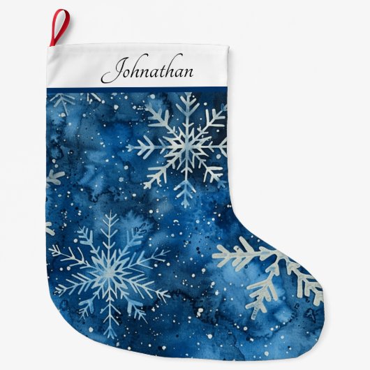 Eleganter Snowflake Weihnachten Strumpf Großer Weihnachtsstrumpf (Vorderseite)