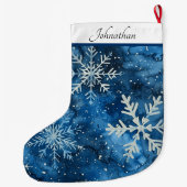 Eleganter Snowflake Weihnachten Strumpf Großer Weihnachtsstrumpf (Rückseite)