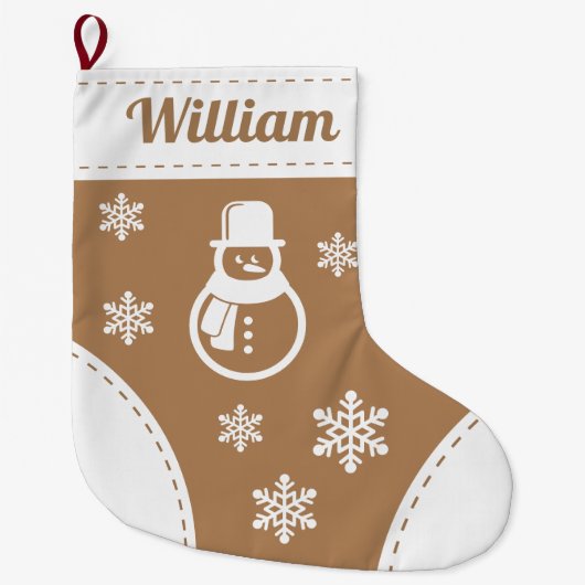 Eleganter Snowman Weihnachts-Strumpf Großer Weihnachtsstrumpf (Vorderseite)