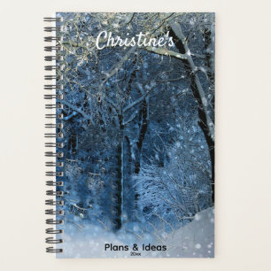 Eleganter Snowy Forest Sunshine Sparkle Name Jährl Planer