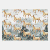 Eleganter Snowy Forest Woodland Rentierstag Geschenkpapier Set (Vorderseite 2)