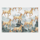 Eleganter Snowy Forest Woodland Rentierstag Geschenkpapier Set (Vorderseite)