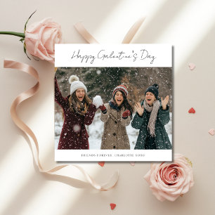 Eleganter Snowy Fun Foto BESTE FREUNDIN Galentines Feiertagskarte