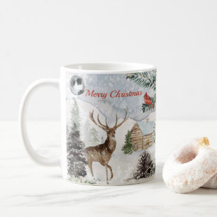 Eleganter Snowy Winter Wonderland Roter Kardinal Kaffeetasse