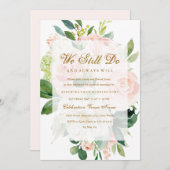 Eleganter Soft Peach Bloom Vow Wiederernennung Jah Einladung (Vorne/Hinten)