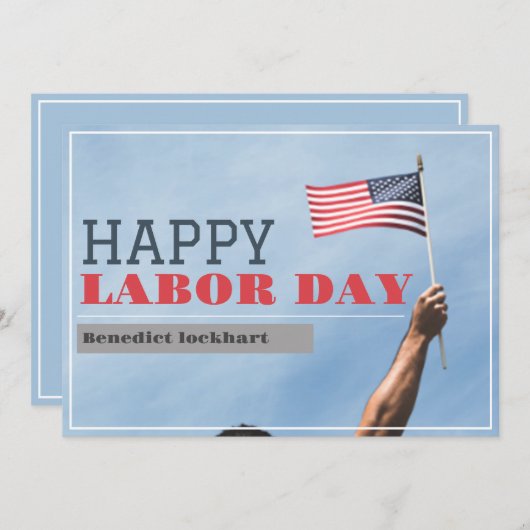 Eleganter Solidarity Worker Labour Day mit US-Flag Dankeskarte (Vorne/Hinten)
