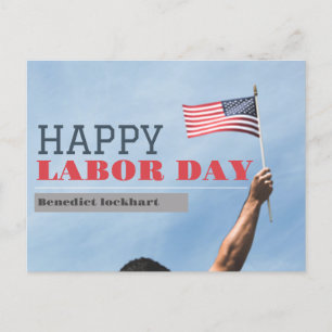 Eleganter Solidarity Worker Labour Day mit US-Flag Postkarte
