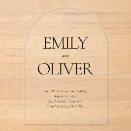 Eleganter, solider Schwarzer Bogen Acryleinladungen