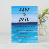 Eleganter Sommer-Ozean Waves Beach Einladung (Stehend Vorderseite)