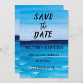 Eleganter Sommer-Ozean Waves Beach Einladung (Vorne/Hinten)