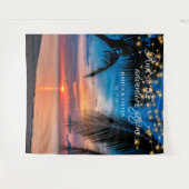 Eleganter Sommer Sonnenuntergang Palm Beach Hochze Wandteppich (Vorderseite (Horizontal))