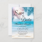 Eleganter Sommer-Strand mit tropischem Meer Save The Date (Vorderseite)