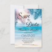 Eleganter Sommer-Strand mit tropischem Meer Save The Date (Vorderseite)