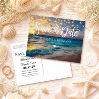 Eleganter Sommer Sunset Beach Hochzeit Save the Da