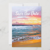 Eleganter Sommer Sunset Beach Tropical Wedding Save The Date (Vorderseite)
